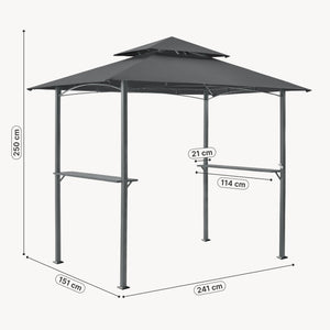 Grillpavillon Parga 250x241x151 cm Dunkelgrau [en.casa]