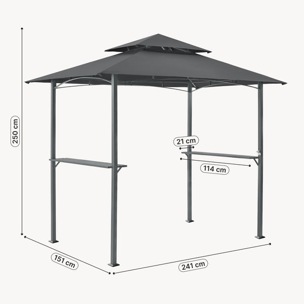 Grillpavillon Parga 250x241x151 cm Dunkelgrau [en.casa]