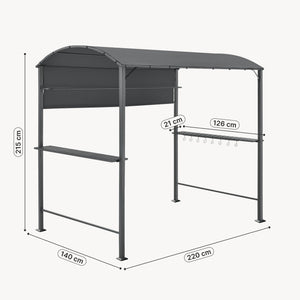 Grillpavillon Pyrgos 215x220x140 cm Dunkelgrau [en.casa]