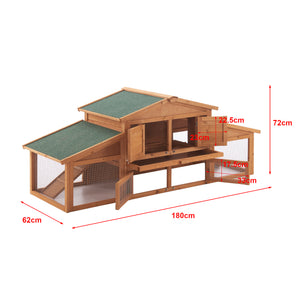 Kaninchenstall Schmitten 72x180x62cm Tannenholz [en.casa]
