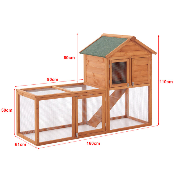 Kaninchenstall Kelkheim 110x160x61cm Tannenholz [en.casa]