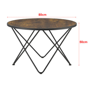 Couchtisch Goskamark 80x50 cm Stahlgestell Dunkler Holzton [en.casa]