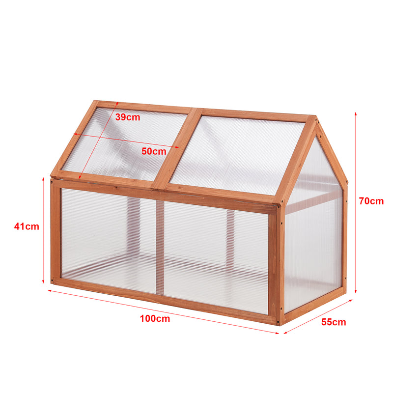 Maßskizze Frühbeet Duiven 100 x 55 cm Kiefernholz [casa.pro]