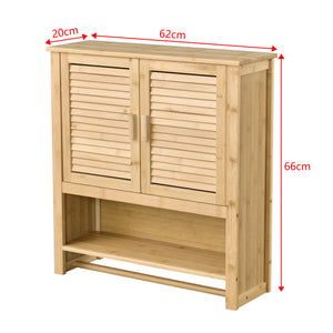 Badezimmerschrank Tyresö Hängeschrank Bambus 66 x 62 x 20 cm [en.casa]