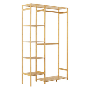 Garderobenständer Eurajoki 145x90x30 cm Bambus Natur [en.casa]