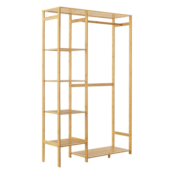 Garderobenständer Eurajoki 145x90x30 cm Bambus Natur [en.casa]