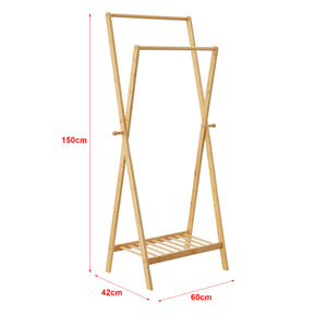 Garderobenständer Keitele 150 x 60 x 42 cm Bambus Natur [en.casa]