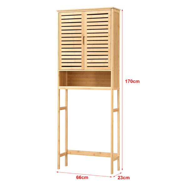 Toilettenschrank Geta 170 x 66 x 23 cm Bambus [en.casa]