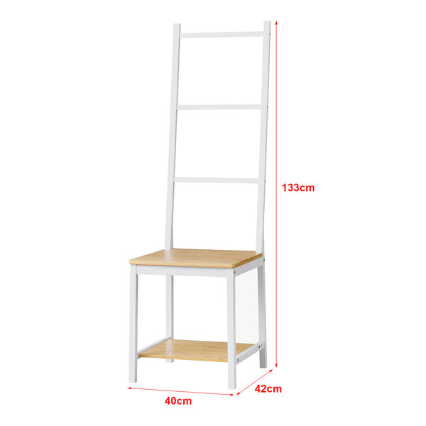 Herrendiener Juuka 133x40x42 cm Kleiderstuhl Bambus [en.casa]