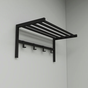 Wandgarderobe Tolga mit Hutablage Schwarz [en.casa]