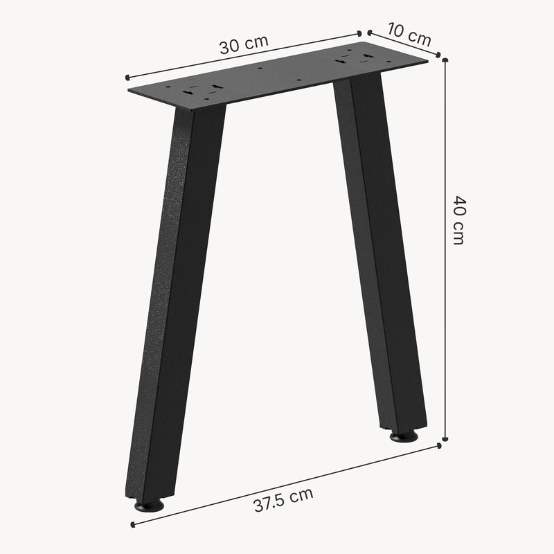 Maßskizze Tischgestell Mariager 2er-Set Stahl 40x37,5 cm Schwarz [en.casa]