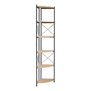 Pflanzregal Ulfborg 6 Ablagen 160x30x30 cm Schwarz/Eicheoptik [en.casa]