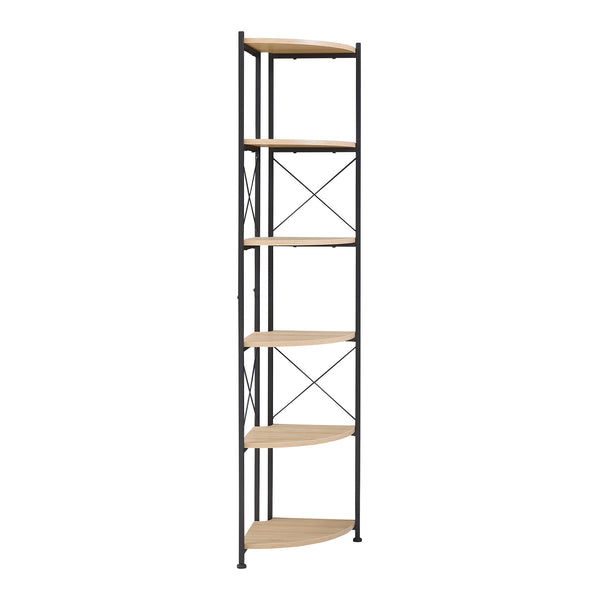 Pflanzregal Ulfborg 6 Ablagen 160x30x30 cm Schwarz/Eicheoptik [en.casa]