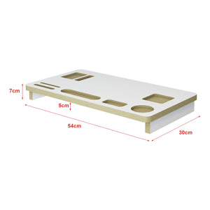 Monitorständer Tjele 54 x 30 x 7 cm Weiß [en.casa]