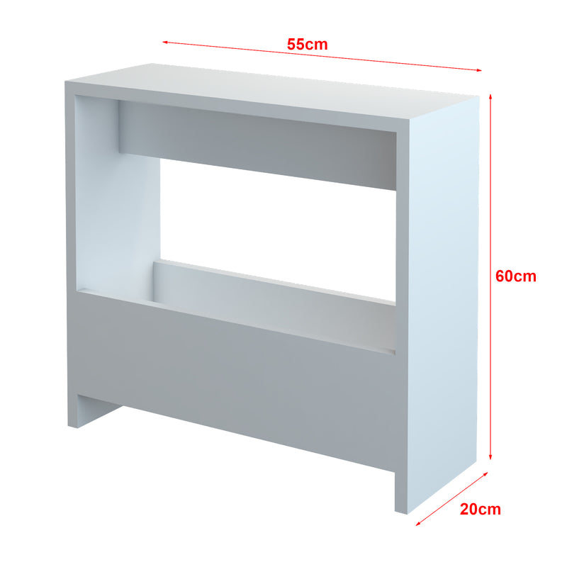 Maßskizze Beistelltisch Rødovre 60x55x20 cm Weiß [en.casa]