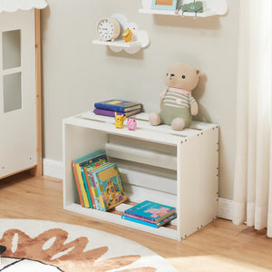 Beistelltisch Rønde 43x64x33 cm Weiß [en.casa]