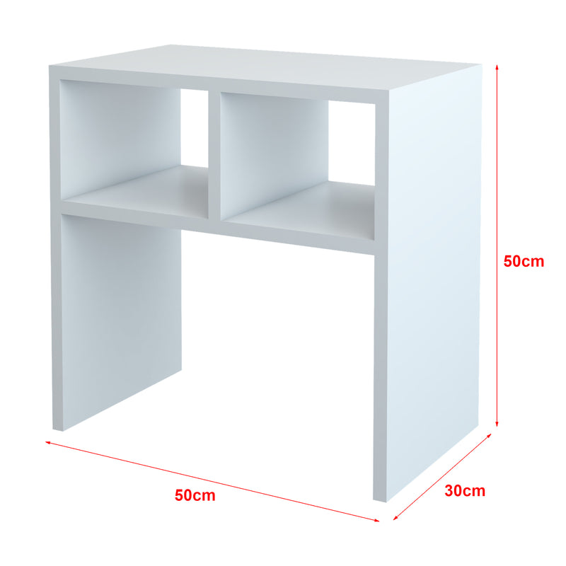 Maßskizze Beistelltisch Ravnsborg 50x50x30 cm Weiß [en.casa]