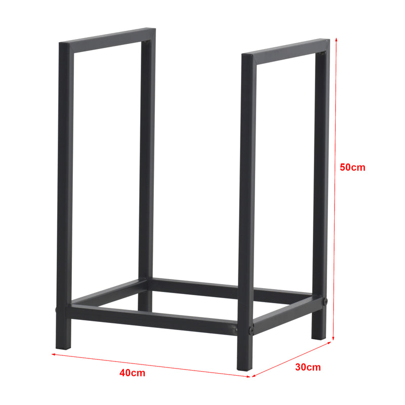 Maßskizze Kaminholzregal Torsås 40x30x50cm aus Stahl Schwarz [en.casa]