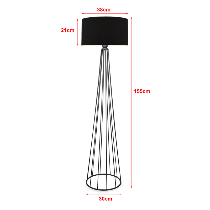 Maßskizze Stehlampe Neath Anthrazit / Schwarz [lux.pro]