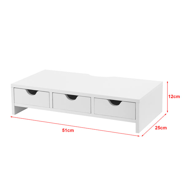 Monitorständer Ruovesi 12x51x25cm Weiß [en.casa]