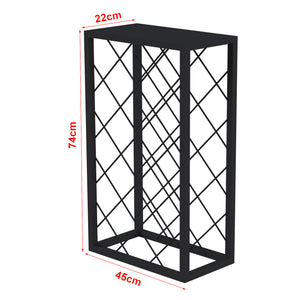 Weinregal Amasia aus Metall 74x45x22 cm Schwarz [en.casa]