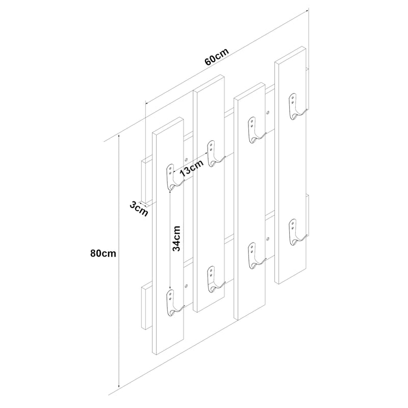 Maßskizze Wandgarderobe Raseborg [en.casa]