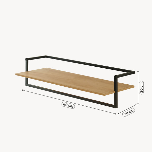 Wandgarderobe Evje 80x30x20 cm Eicheoptik/Schwarz [en.casa]