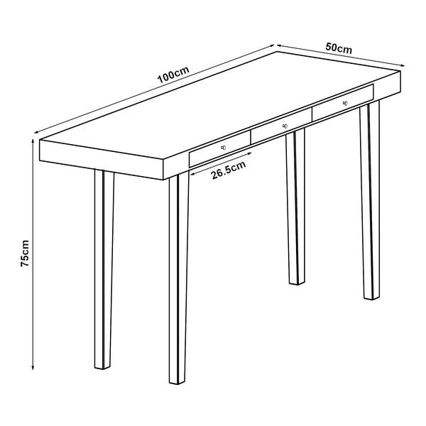Schreibtisch Hässleholm Bambus 100x50x75cm Natur [en.casa]