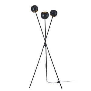 Stehlampe Nykvarn 3-flammig Schwarz / Goldfarben [lux.pro]