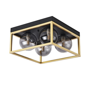 Deckenleuchte Widnes Schwarz / Goldfarben [lux.pro]