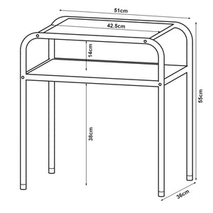 Beistelltisch Krødsherad 55x51x36cm Schwarz/Eiche [en.casa]