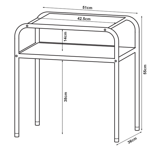 Beistelltisch Krødsherad 55x51x36cm Schwarz/Eiche [en.casa]