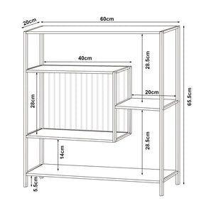 Konsolentisch Beesel 65,5x60x20 cm Schwarz [en.casa]