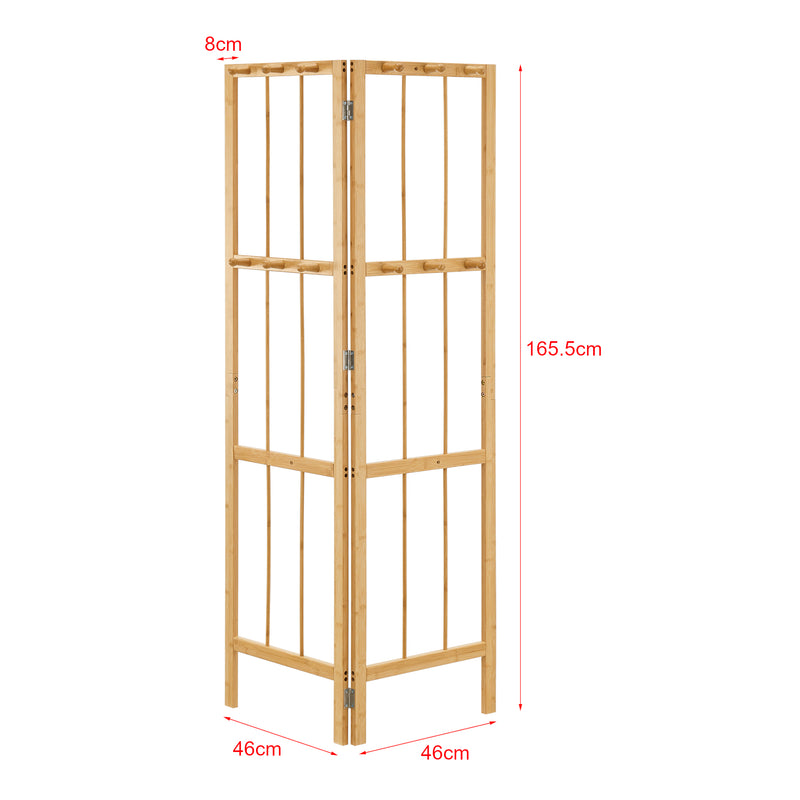 Maßskizze Eckgarderobe Hyllestad 165,5x92x8cm Bambus [en.casa]