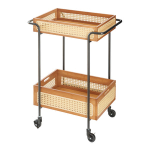 Servierwagen Tervola 81x61x39 cm Rattanoptik [en.casa]