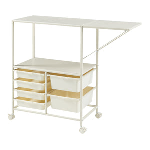 Rollwagen Sørfold mit Kästen 100x37x85cm Weiß [en.casa]
