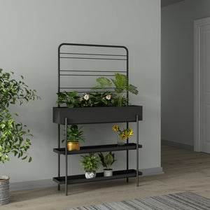 Outdoor Pflanzenständer Aalsmeer Metall 154x96x24 cm Schwarz [casa.pro]