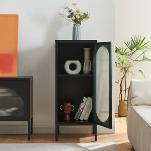 Beistellschrank Karlskrona 102x43x40 cm Schwarz, matt [en.casa]