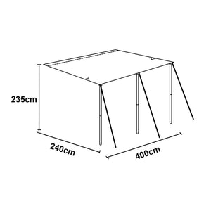 Wohnwagen-Vordach Beuningen 400x240x235 cm Grau [pro.tec]