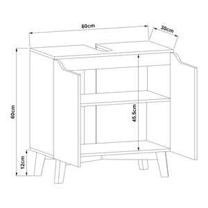 Waschbeckenunterschrank Overath 60x60x30cm Grau [en.casa]