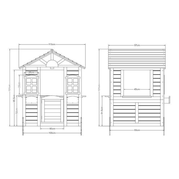 Spielhaus Acciano 131x113x97 cm Tannenholz [casa.pro]