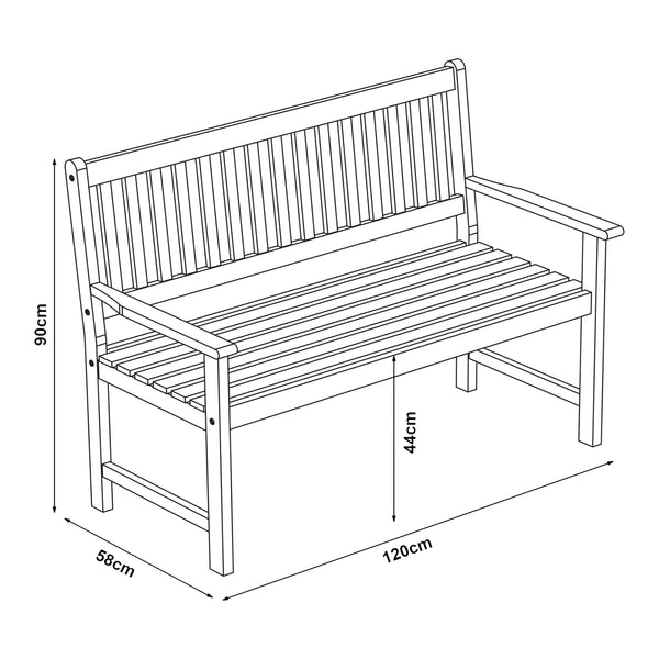 Gartenbank Canzano 120x58x90 cm [casa.pro]