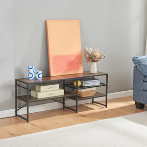 Fernsehtisch Västiarharg 120x30x46 cm Schwarz/Walnussoptik [en.casa]