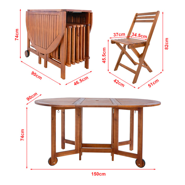 Gartenmöbelset Acerenza 7-tlg. Akazienholz FSC®-zertifiziert [en.casa]