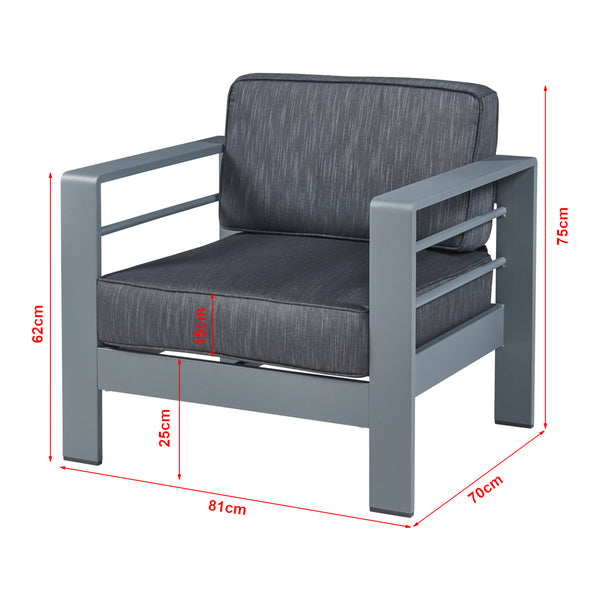 Outdoor-Sessel Avise Aluminium Dunkelgrau [casa.pro]