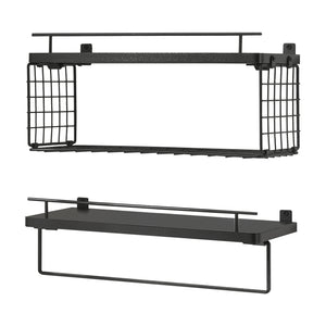 Wandregal Vik 2er Set Schwarz [en.casa]