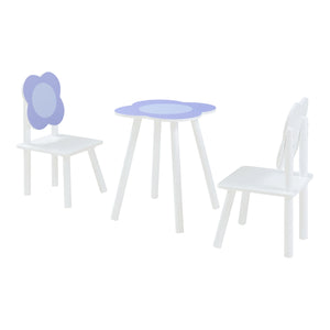 Kindersitzgruppe Simrishamn mit Blumen-Design Weiß/Lila [en.casa]