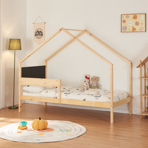 Hausbett Sodankylä mit Ausziehbett mit 2 Matratzen 90x200cm [en.casa]