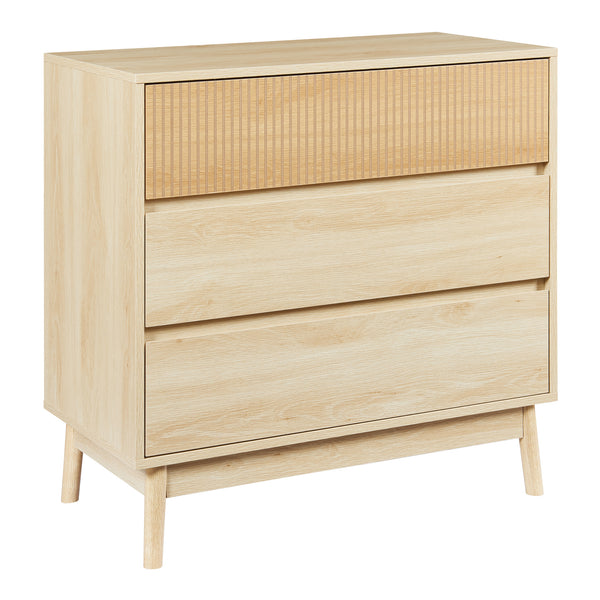 Kommode Landskrona 80x80x40 cm mit 3 Schubladen Eicheoptik [en.casa]