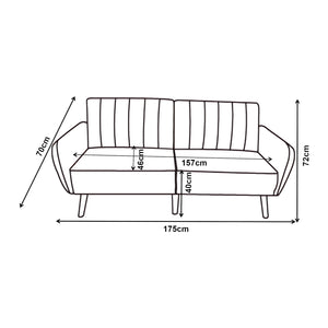 Schlafsofa Malå mit Liegefunktion 175x70x72 cm Grau [en.casa]